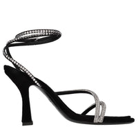 Sandali in velluto e strass 