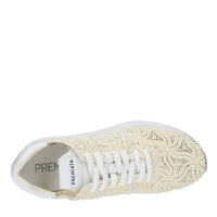 Sneakers in pelle e tessuto 