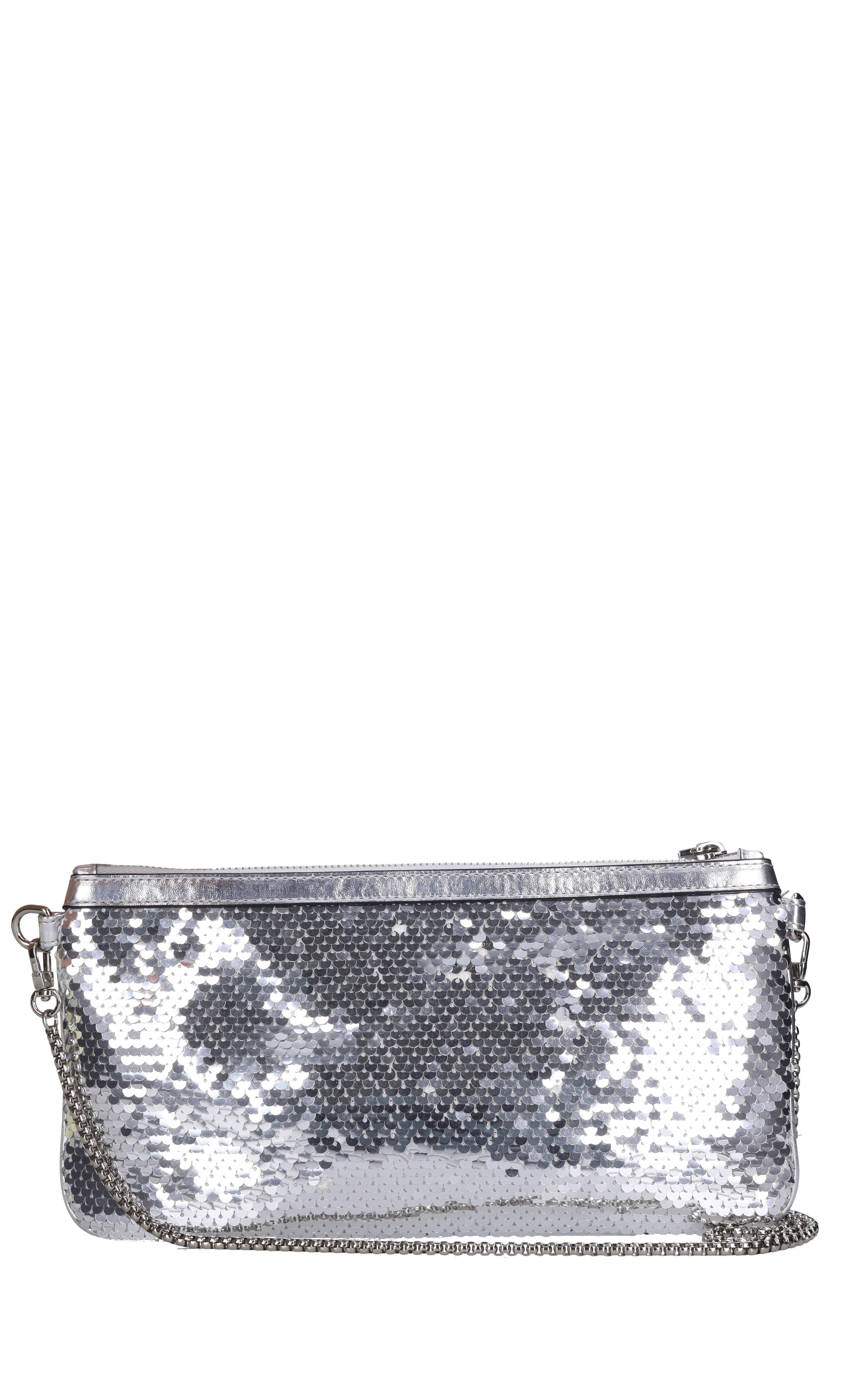 Borsa in ecopelle con pailettes 