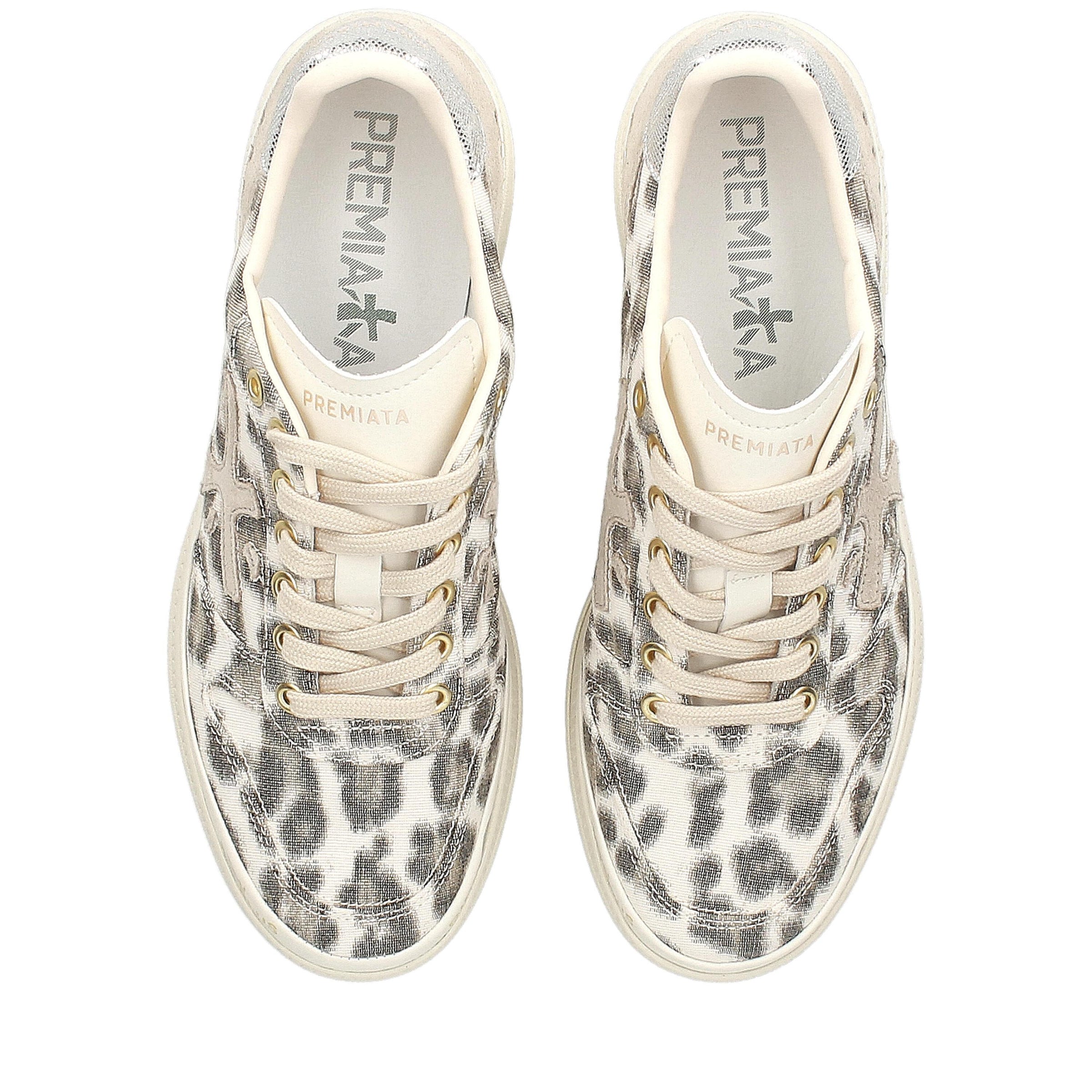 Sneakers in pelle scamosciata e tessuto 