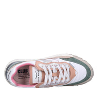 Sneakers in pelle e tessuto 