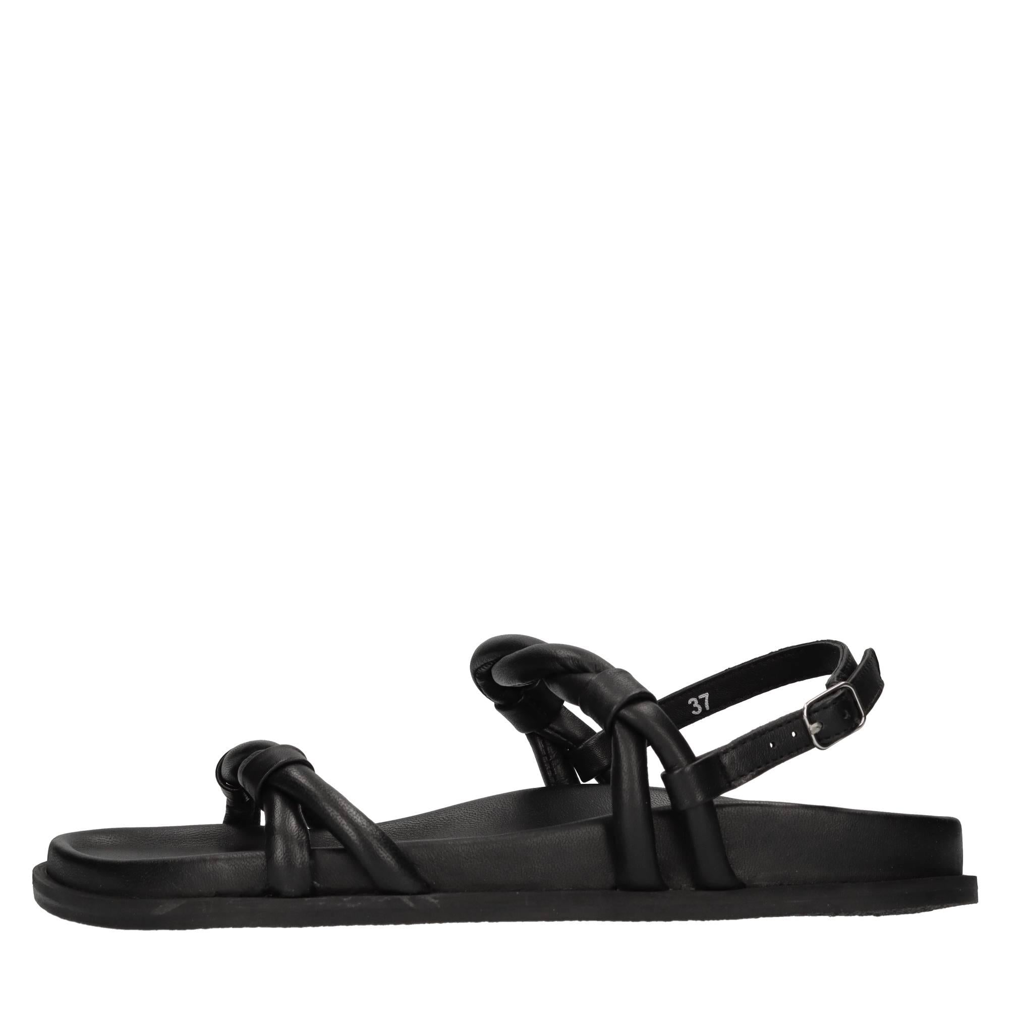 Sandali flat in pelle 