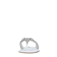 Sandali Flat infradito CASADEI modello STRATOSPHERE tessuto strass e pelle 