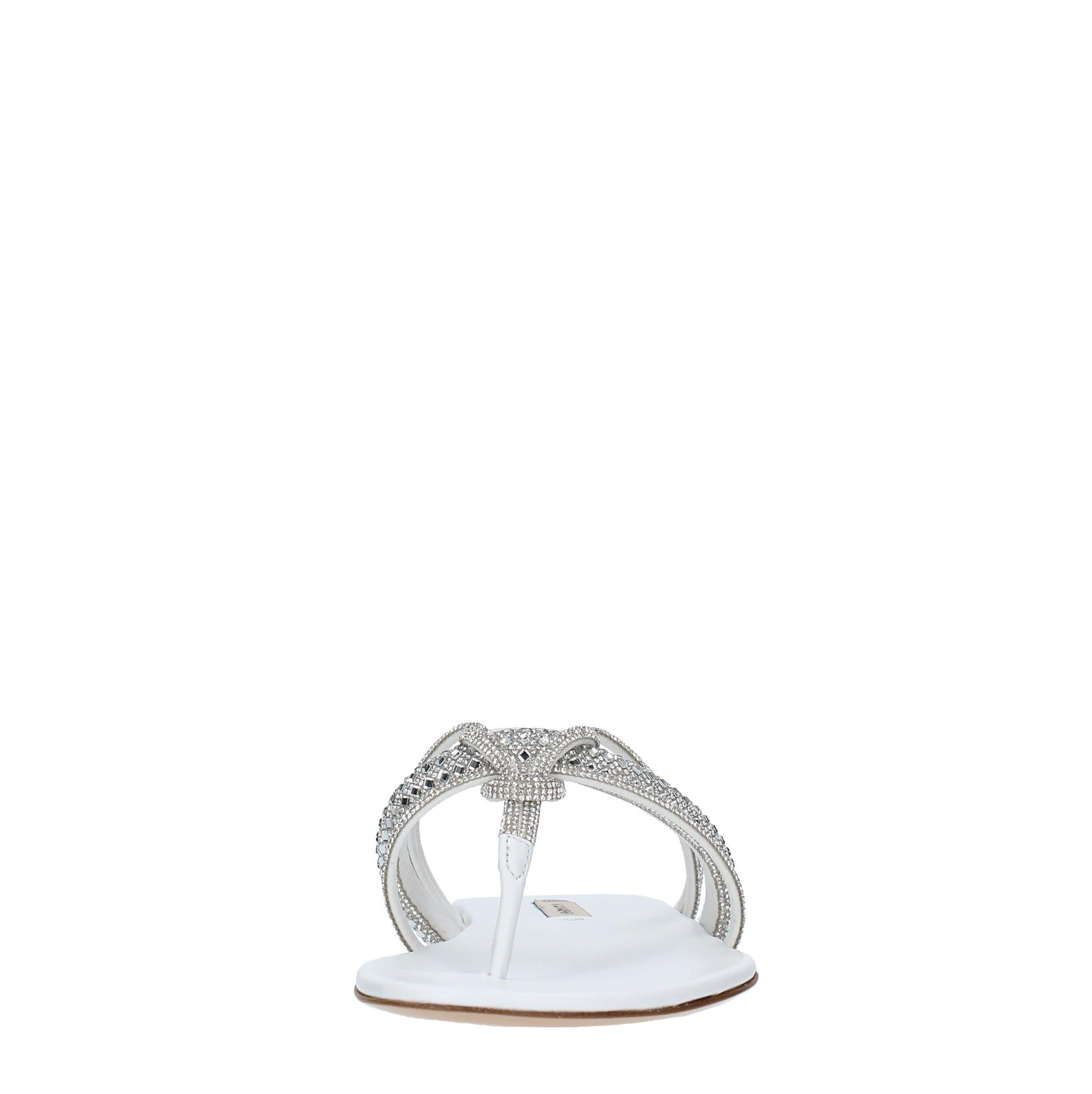 Sandali Flat infradito CASADEI modello STRATOSPHERE tessuto strass e pelle 
