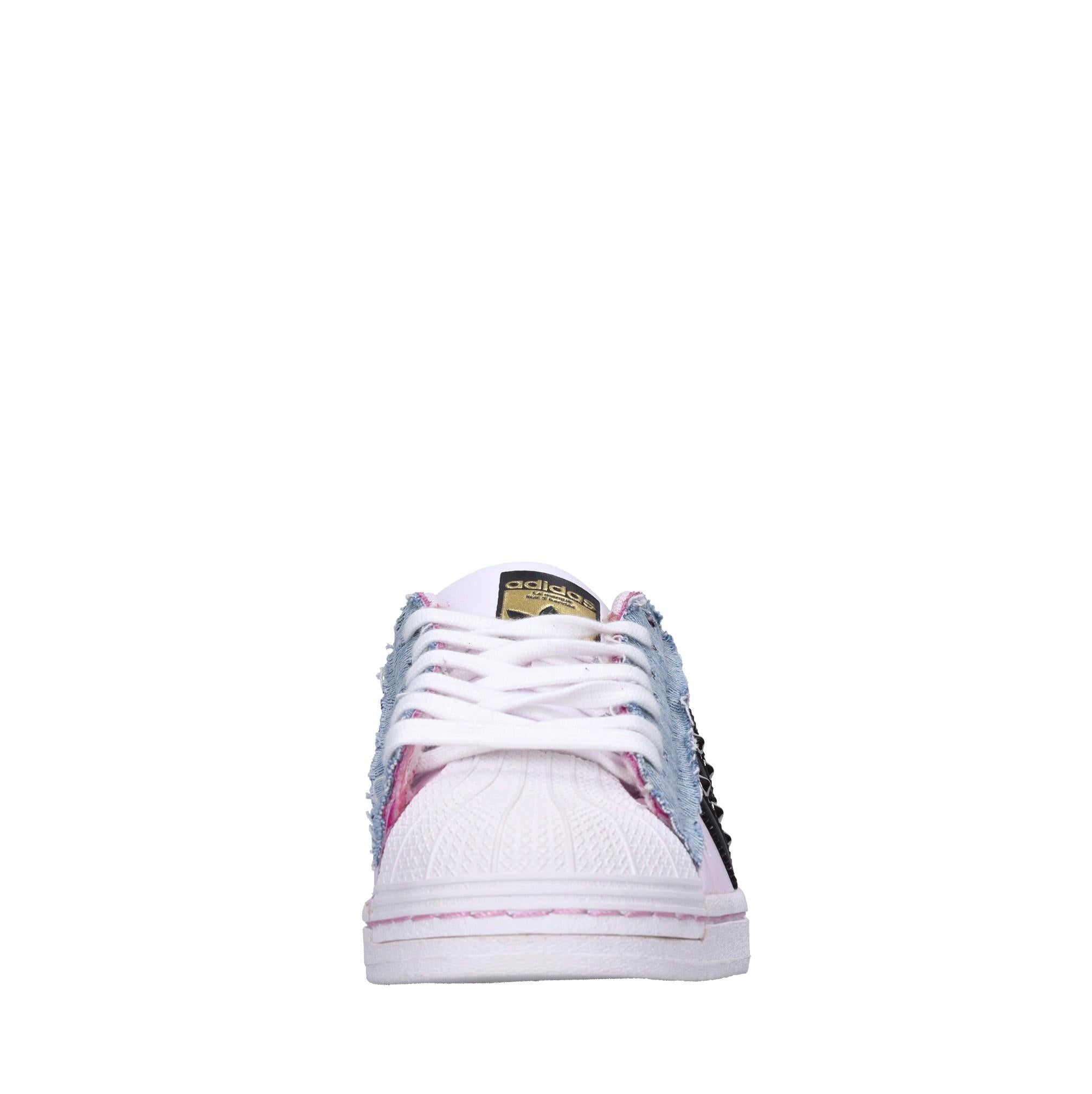 Sneakers in pelle e tessuto 