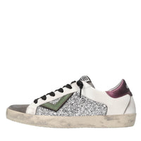 Sneakers in pelle e glitter 
