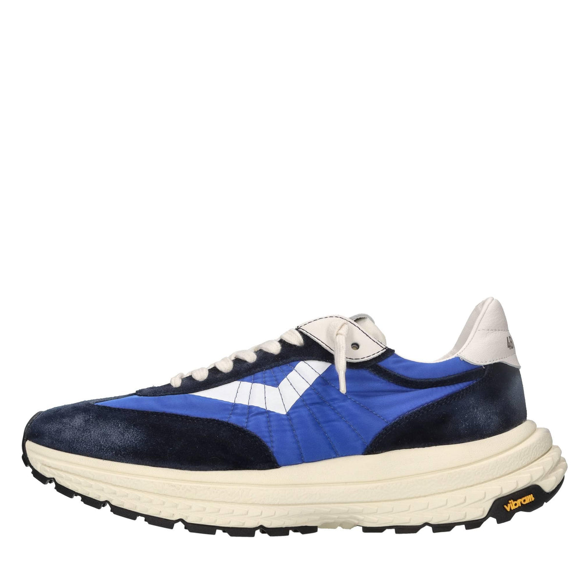 Sneakers in pelle e tessuto 