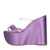 CASADEI Mules Zeppa in raso plexi e strass