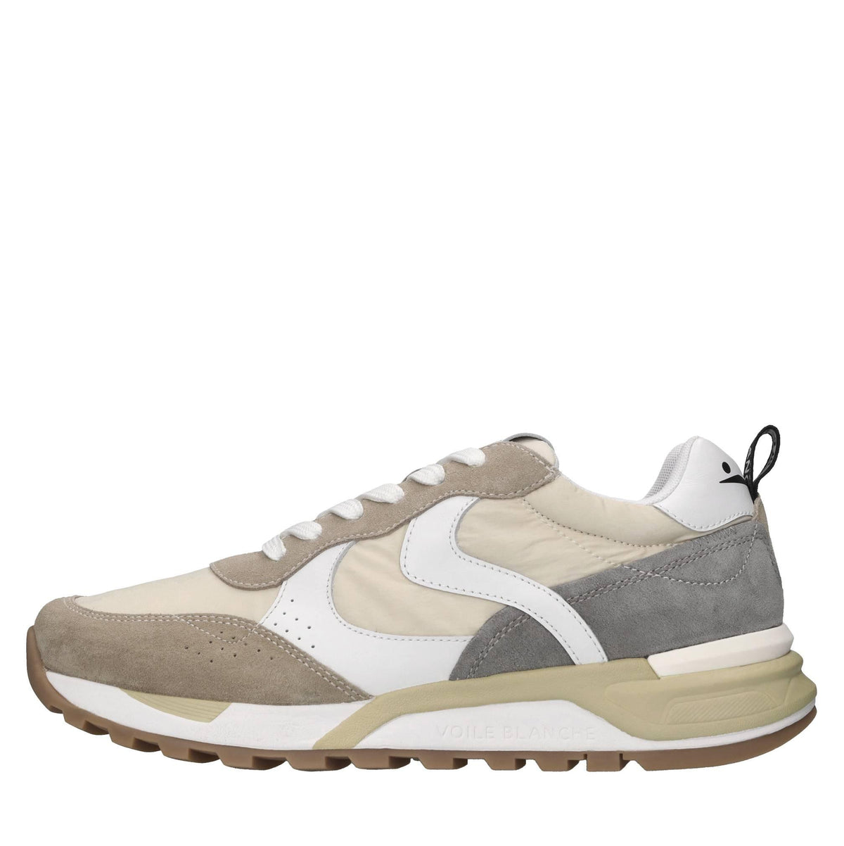 Sneakers in pelle e tessuto 