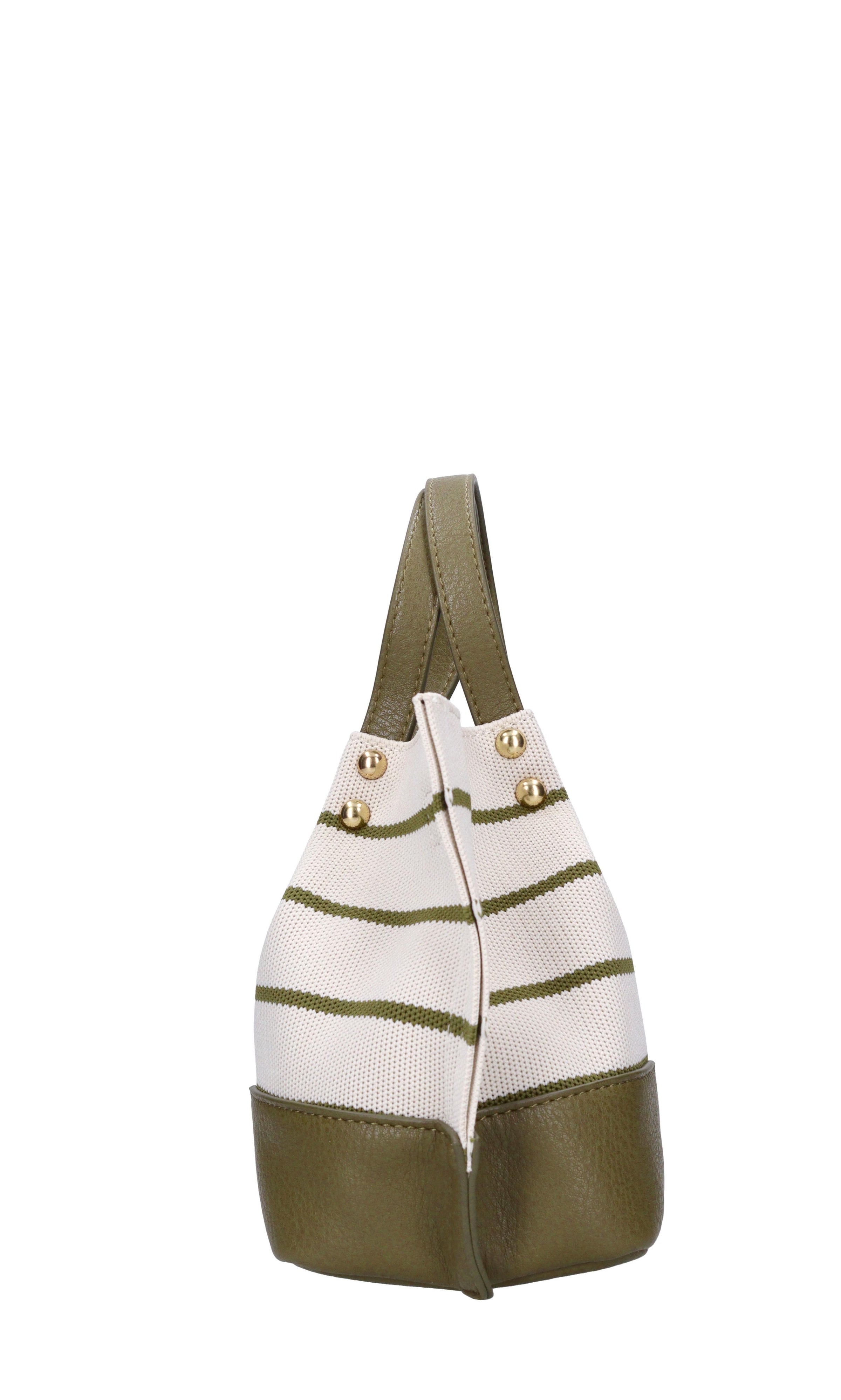 Borsa Stripes in tessuto ed ecopelle 