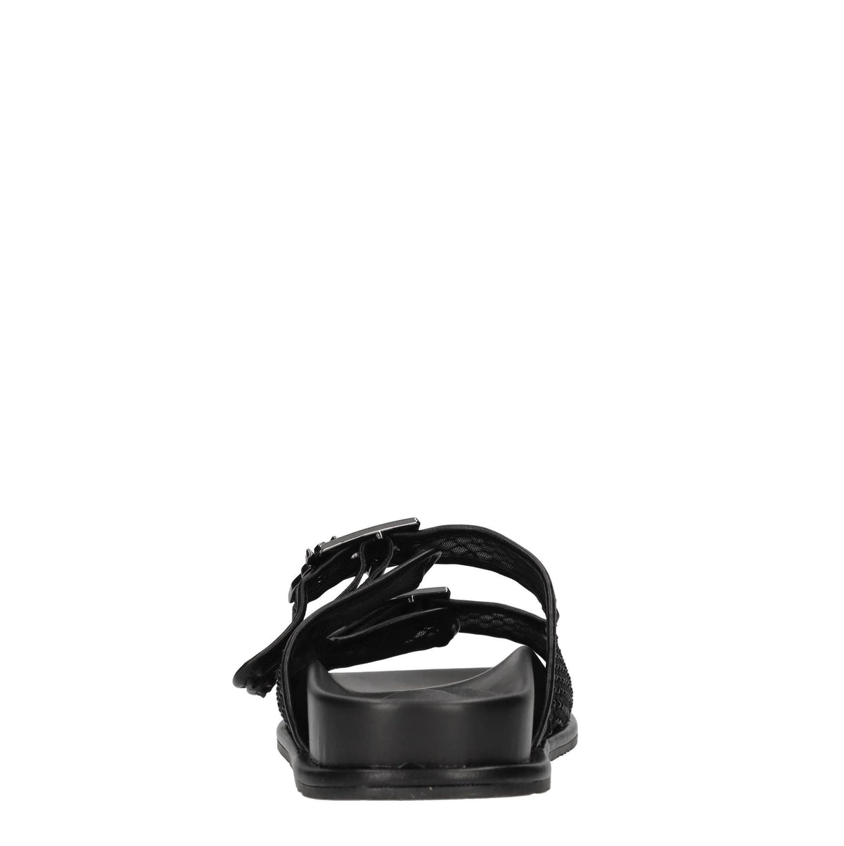 Mules in ecopelle, rete in tessuto e strass 