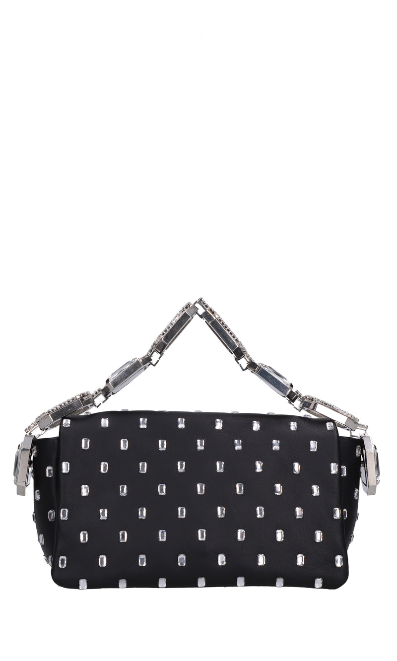 Borsa mini My Dream in pelle e strass 