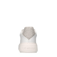 Sneakers in pelle, ecopelle e strass 