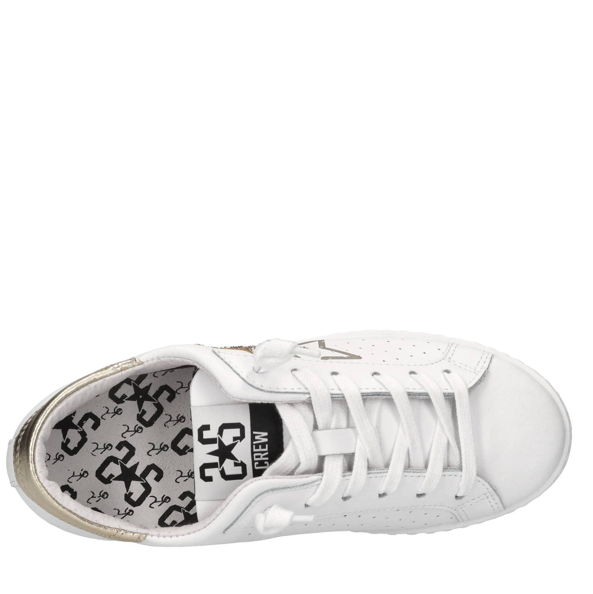 Sneakers in pelle e glitter 