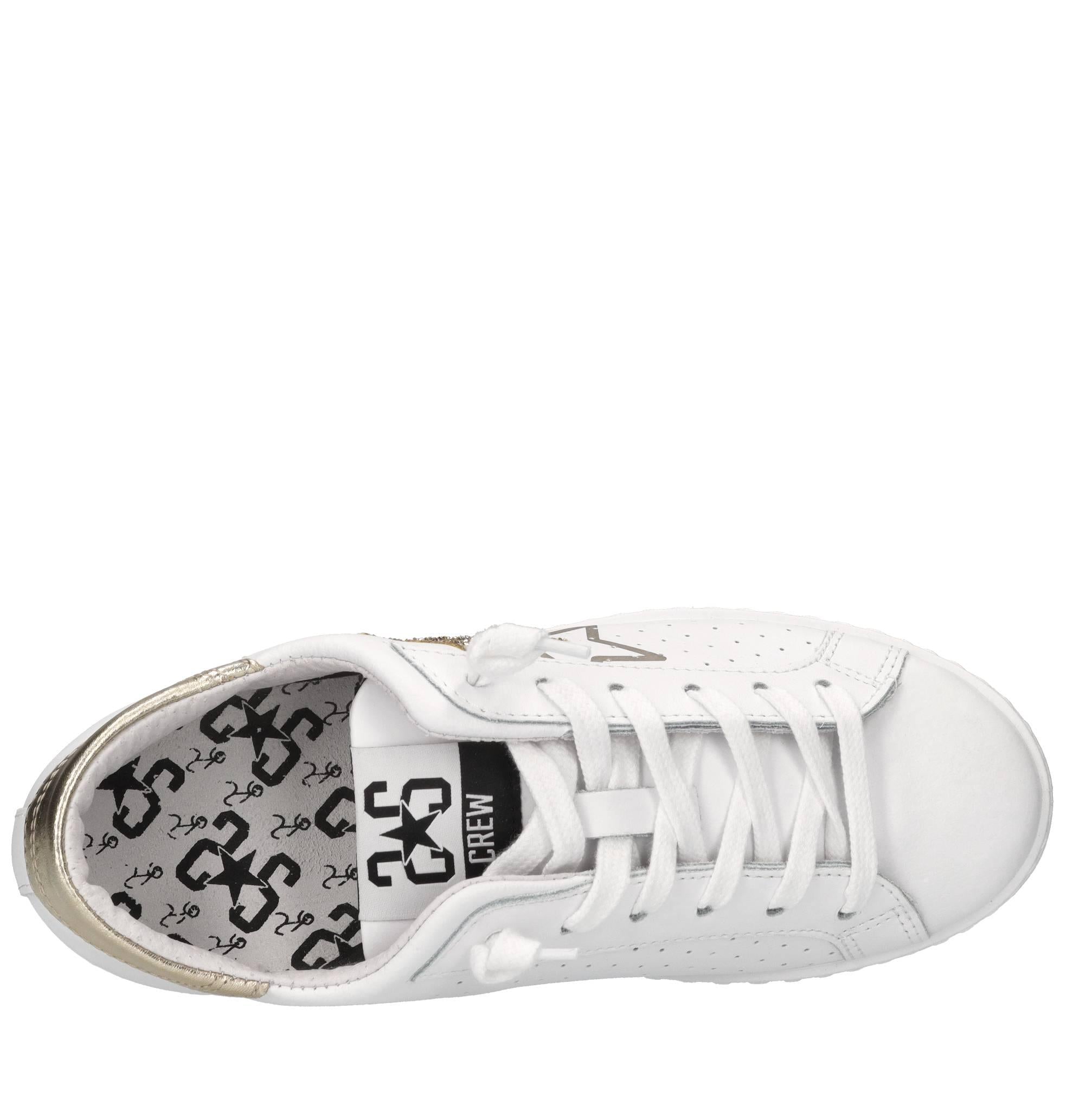 Sneakers in pelle e glitter 