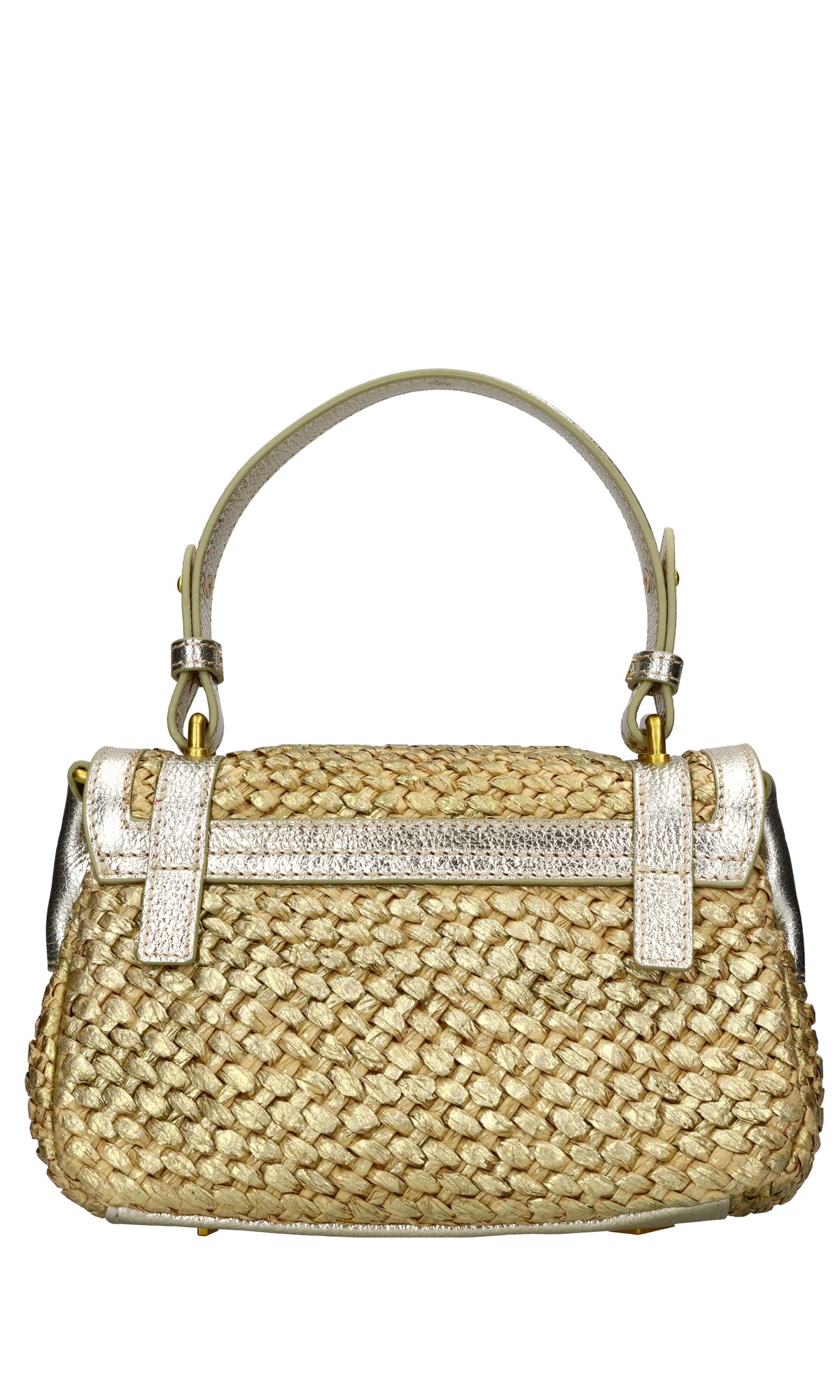Borsa Atena in rafia e pelle 