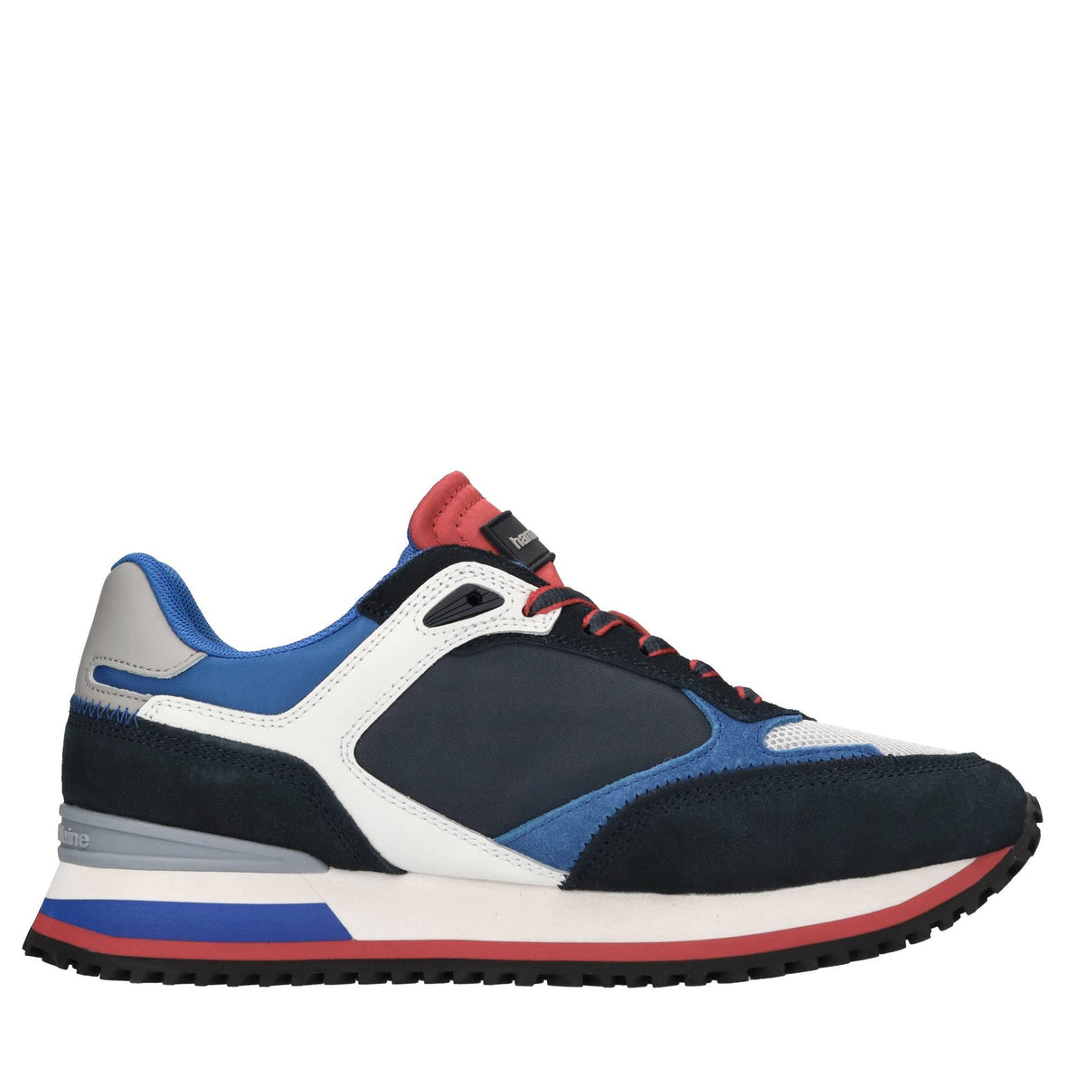 Sneakers in pelle e tessuto 