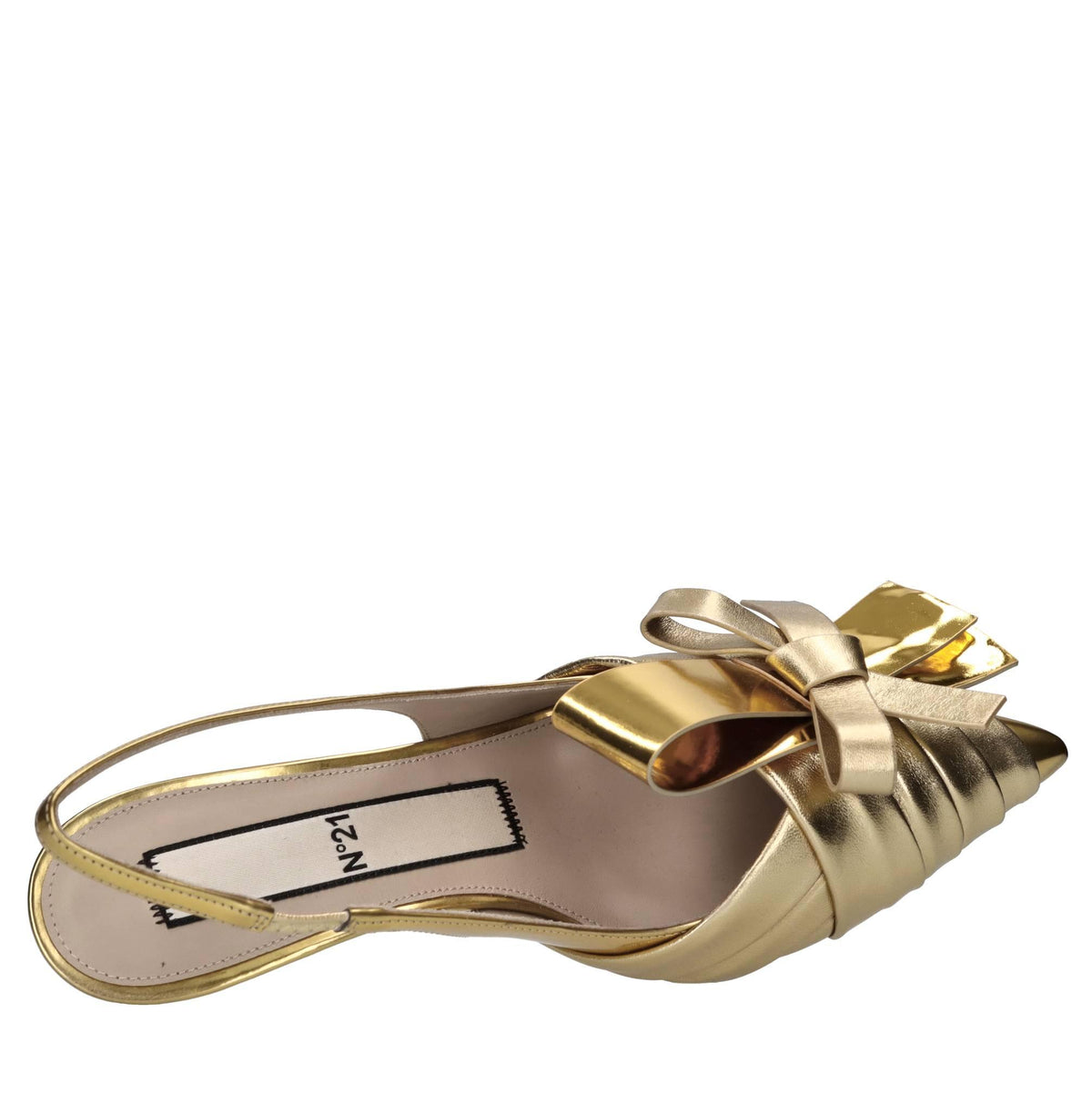 Décolleté slingback in pelle 