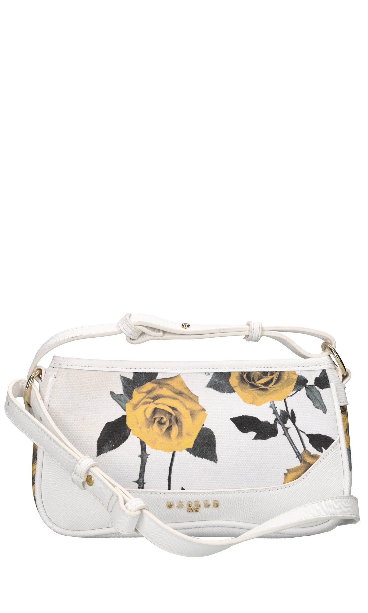 Borsa in ecopelle e tessuto. 