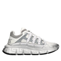 Sneakers in pelle e tessuto 
