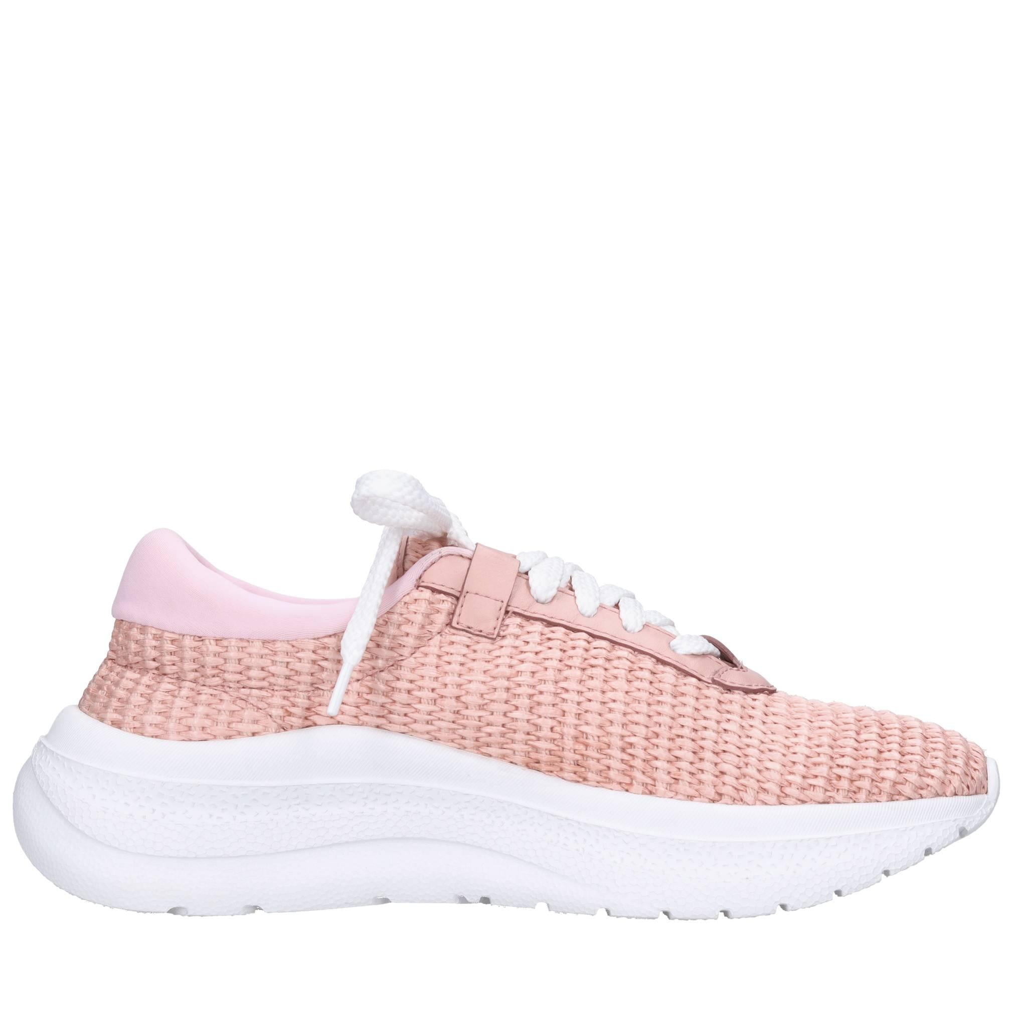 Sneakers in pelle e rafia 