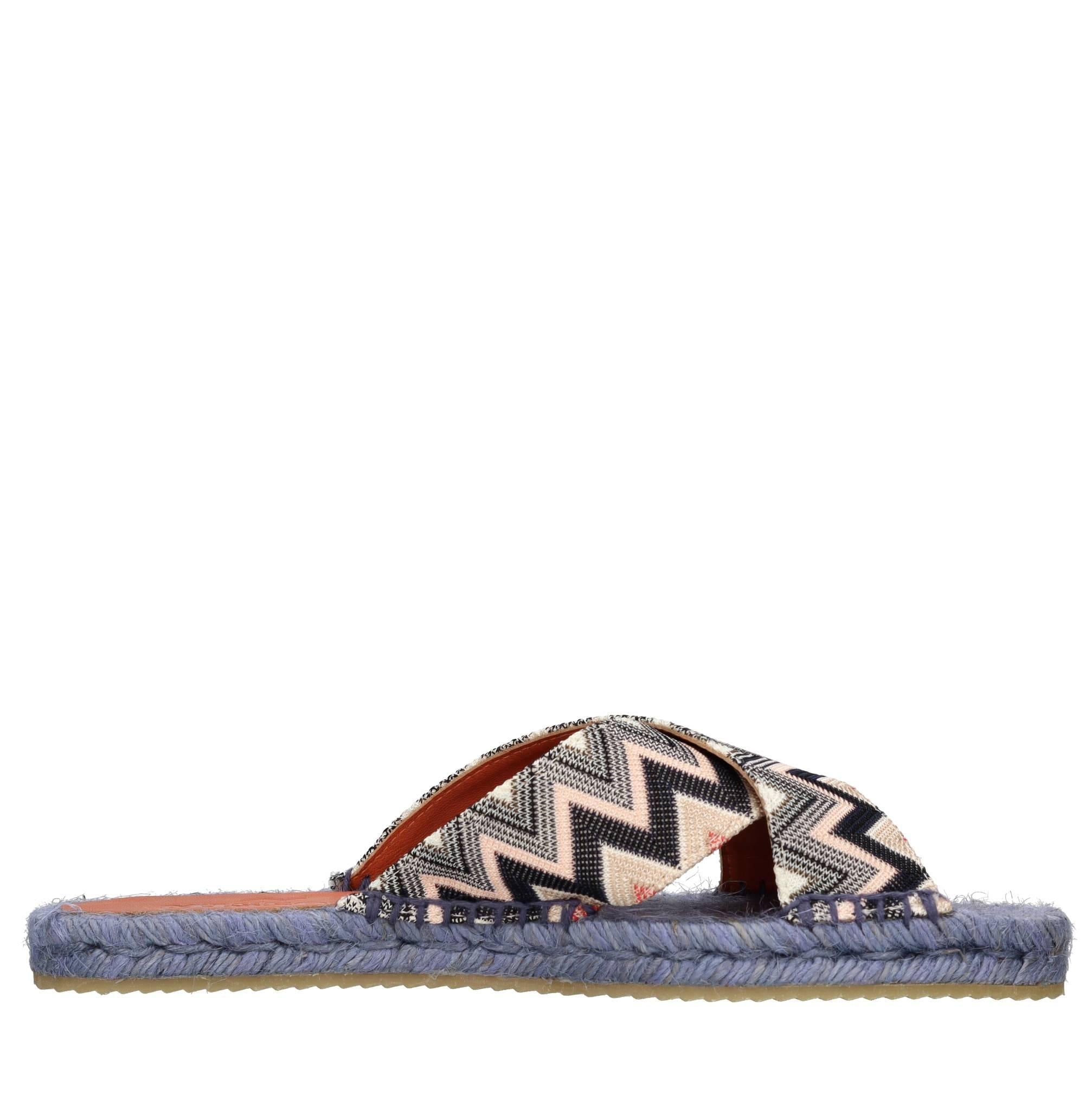 Mules in tessuto zig zag 