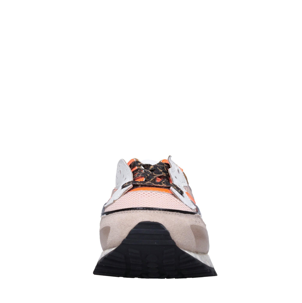Sneakers in pelle e tessuto 