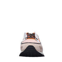 Sneakers in pelle e tessuto 