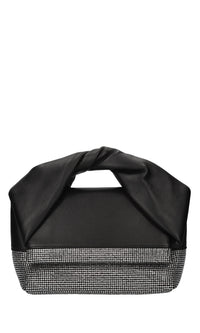 Borsa Twister in pelle e strass 