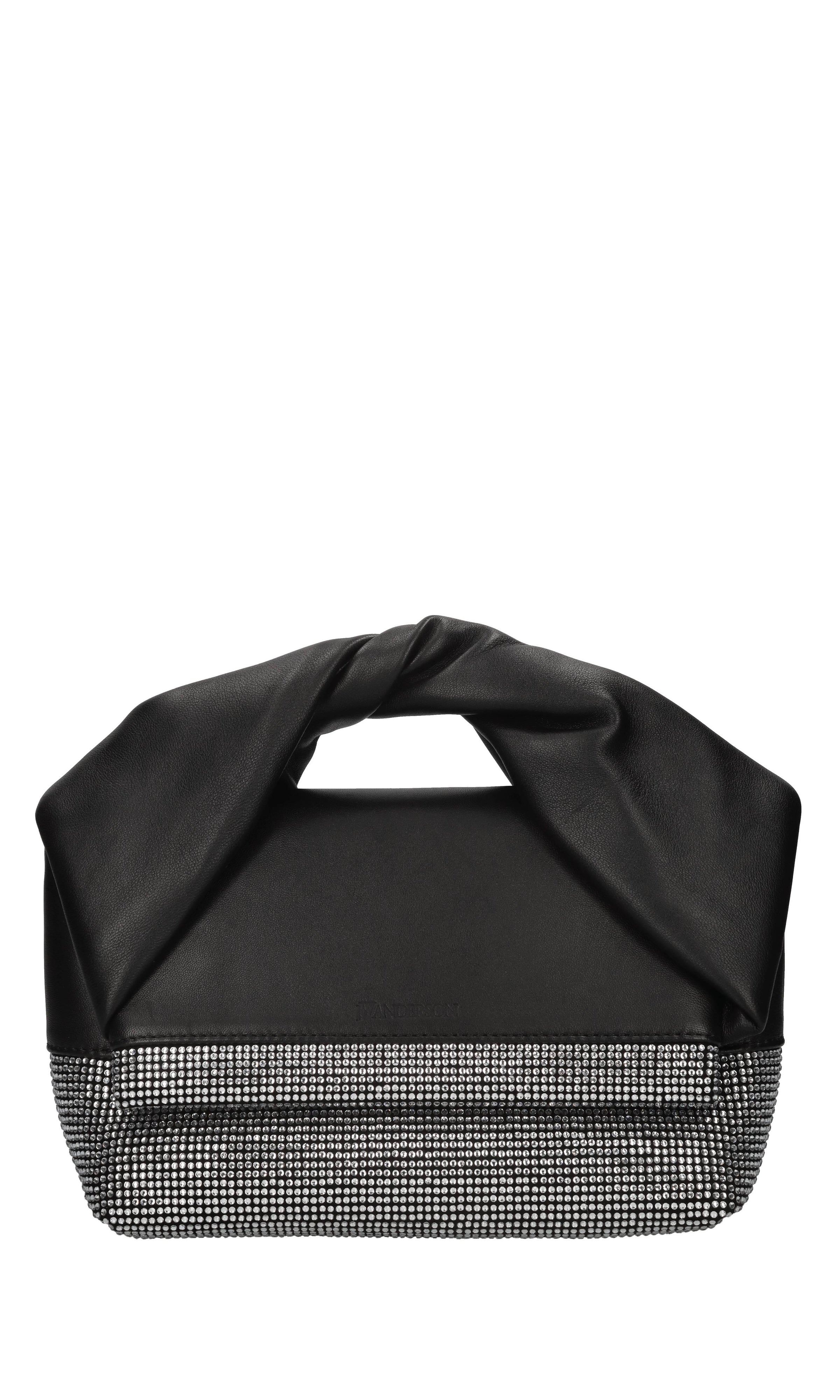 Borsa Twister in pelle e strass 