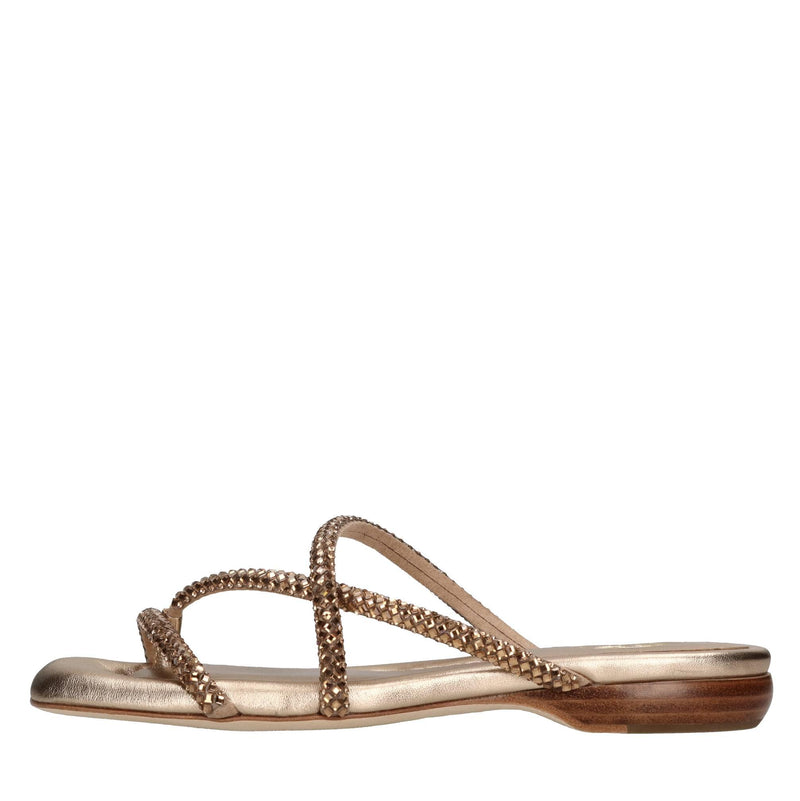 Mules in tessuto e strass 