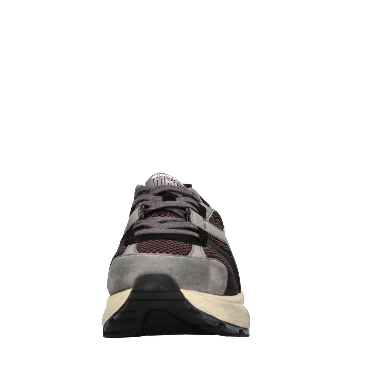 Sneakers in pelle e tessuto 