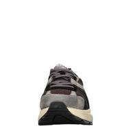 Sneakers in pelle e tessuto 