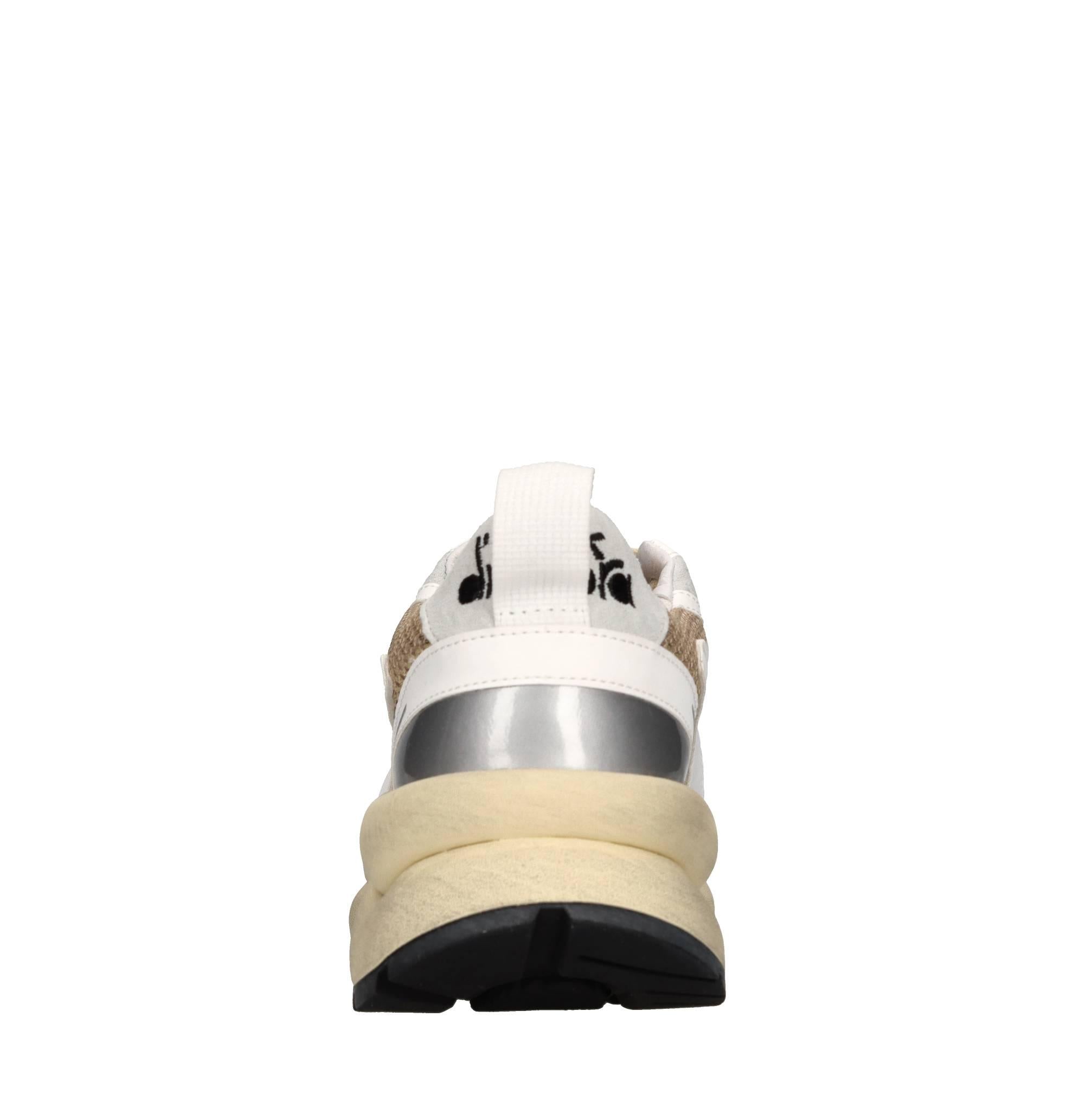 Sneakers in pelle e tessuto 