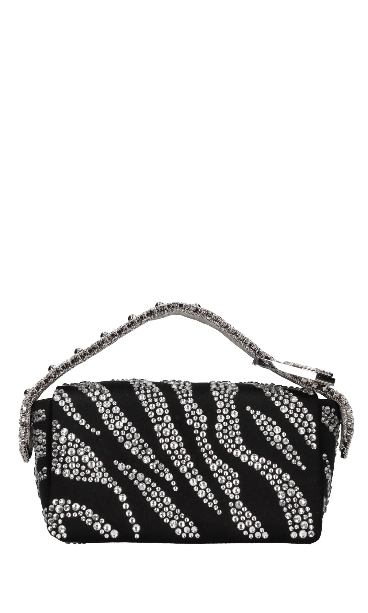 Borsa mini in raso e strass 