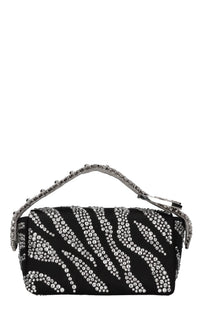 Borsa mini in raso e strass 