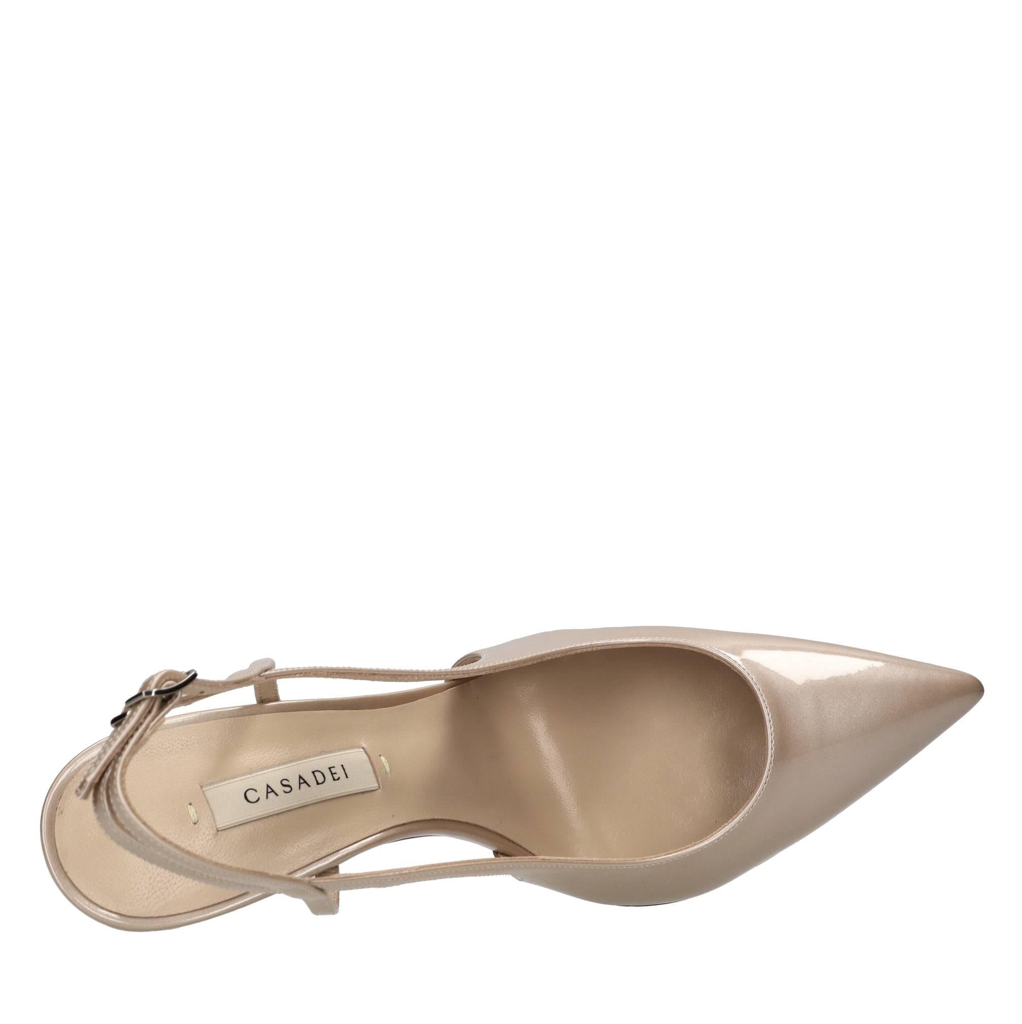 Décolleté slingback Julia Samurai Double Belts in pelle verniciata 