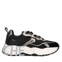 Sneakers in pelle, vernice e glitter 