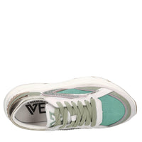 Sneakers in pelle,tessuto e strass 