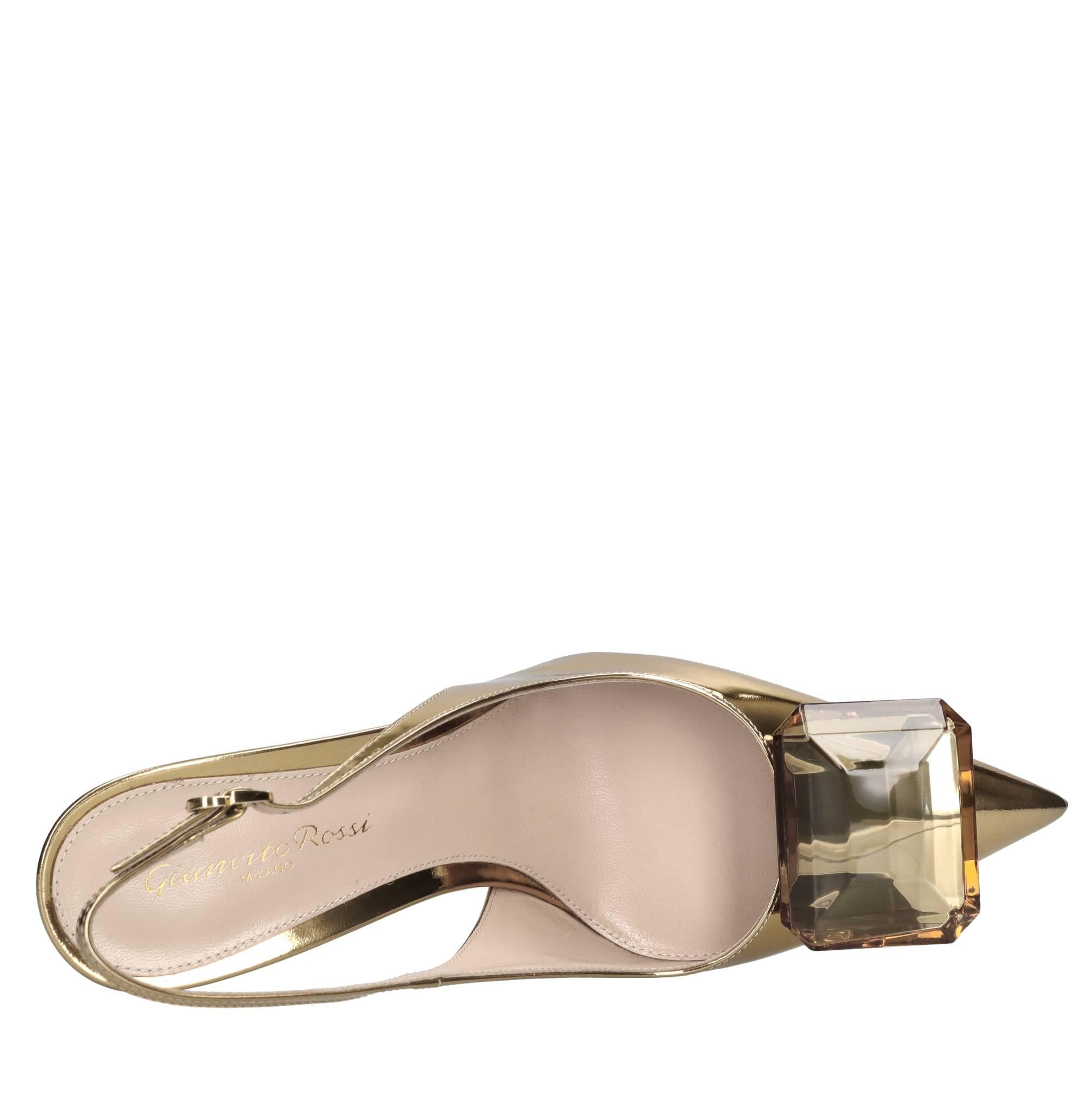 Décolleté slingback in pelle 