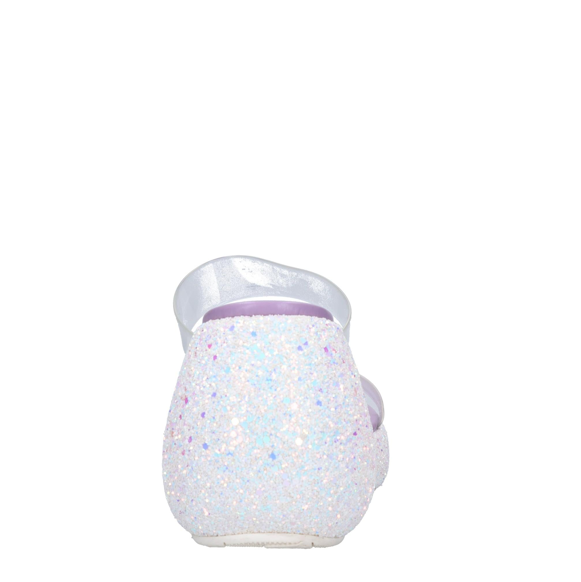 Mules Zeppa in plexi e glitter 