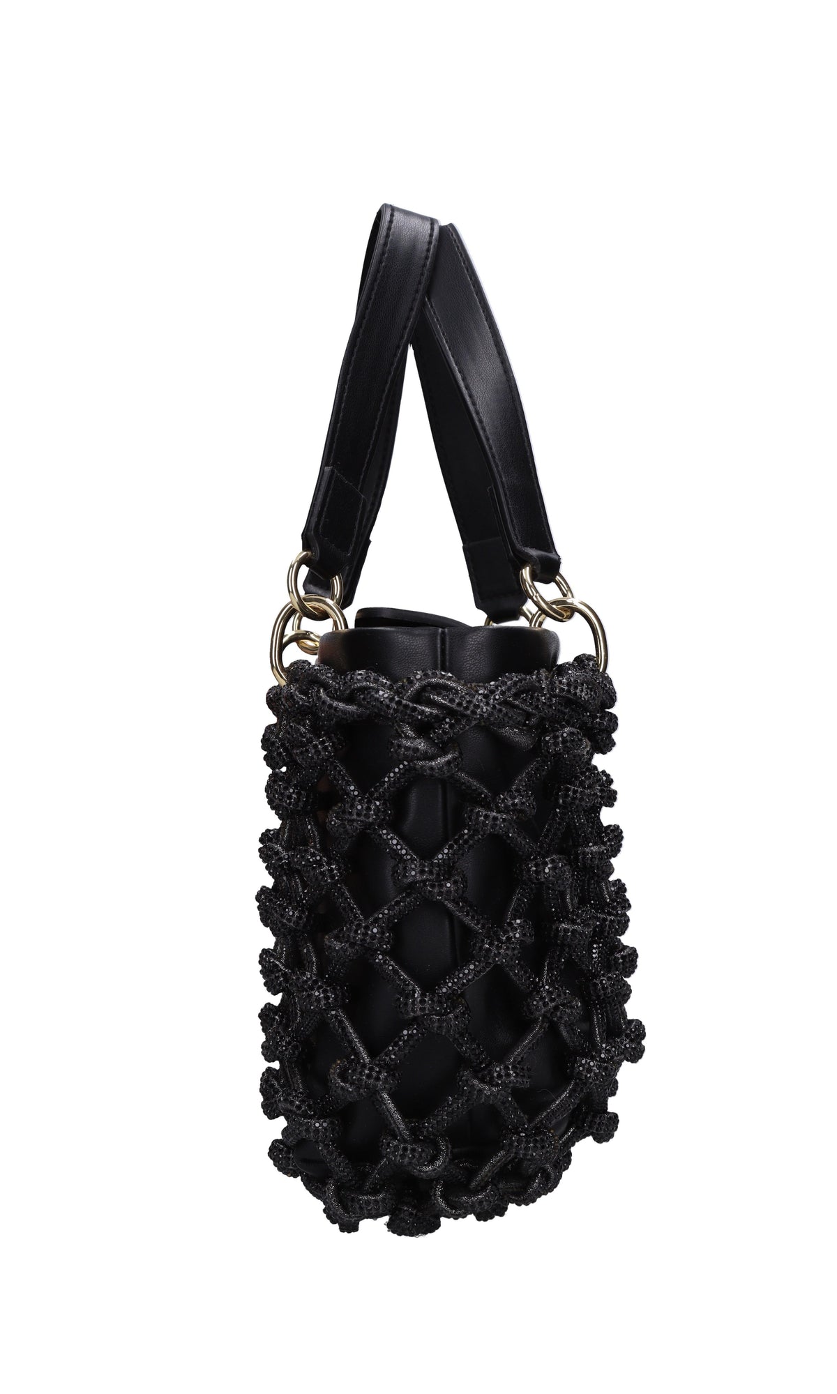 Borsa in ecopelle e strass modello Kobo Knots 