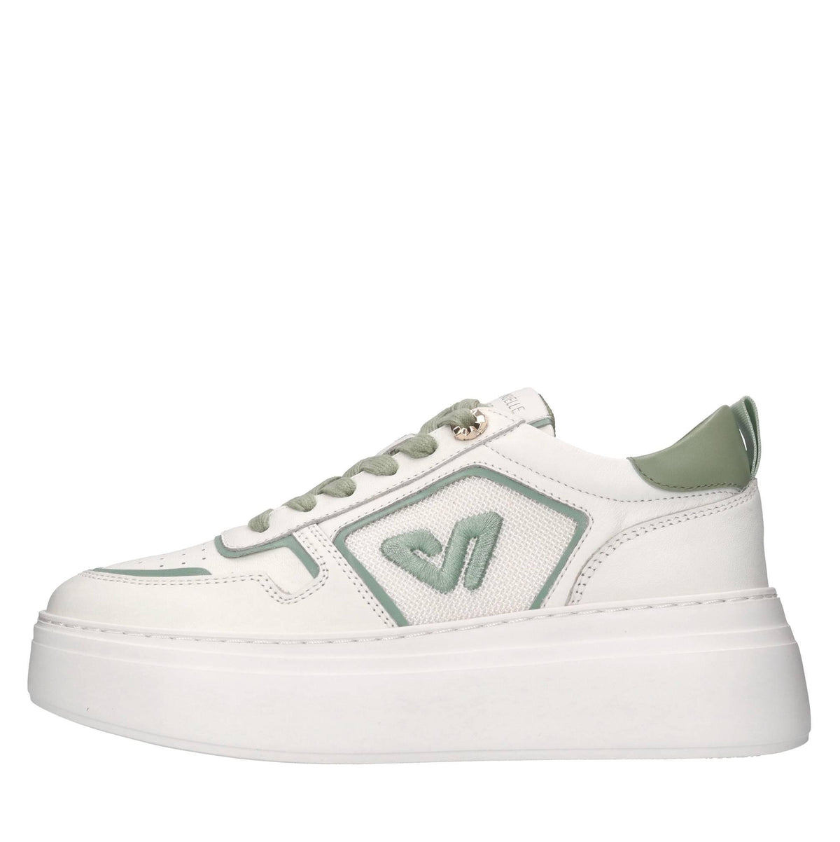 Sneakers in pelle e tessuto 