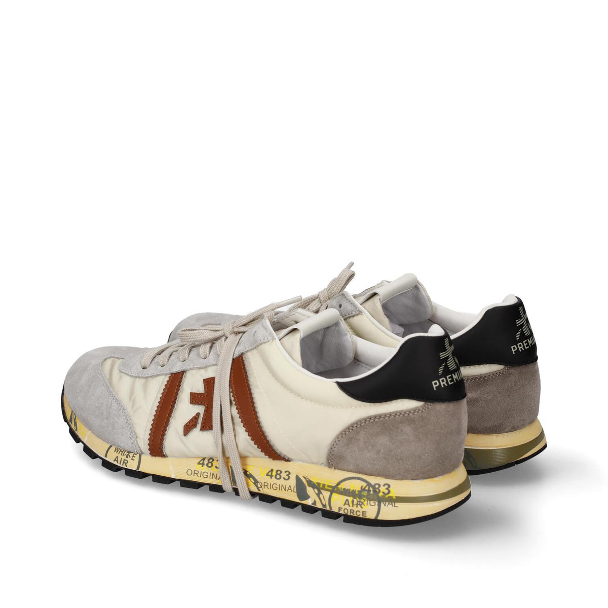 Sneakers in pelle ecopelle e tessuto 