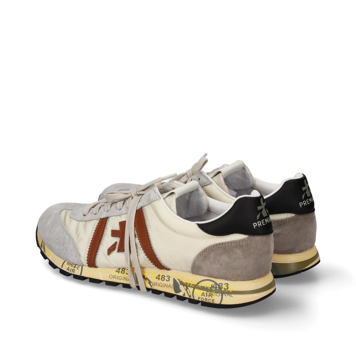 Sneakers in pelle ecopelle e tessuto 