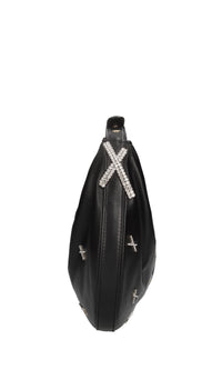 Borsa Fortune in pelle e strass 