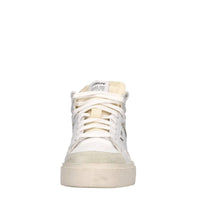 Sneakers in pelle e tessuto 