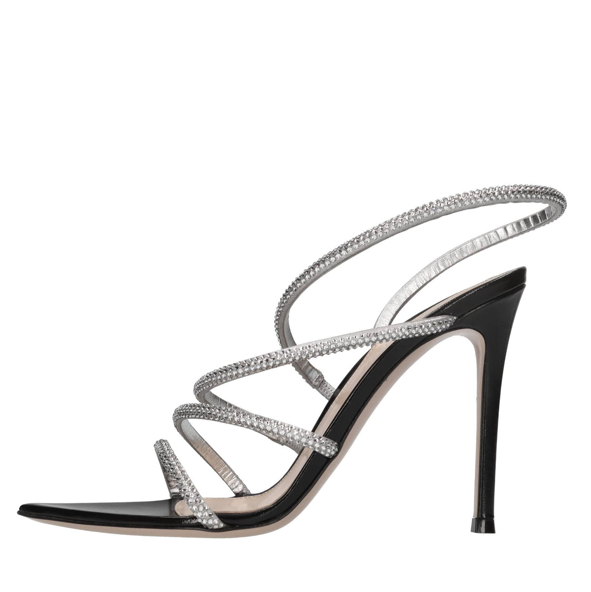 Sandali in pelle e strass 