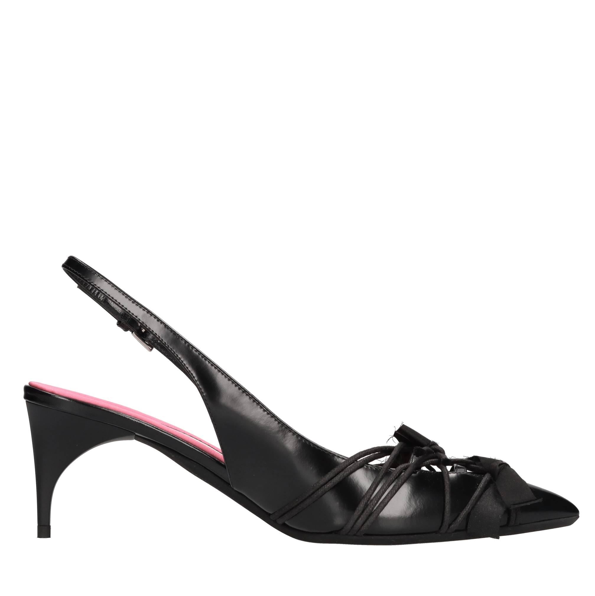 Décolleté slingback in pelle 