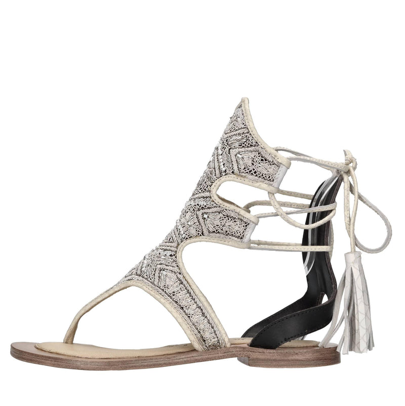 Sandali flat infradito in pelle 